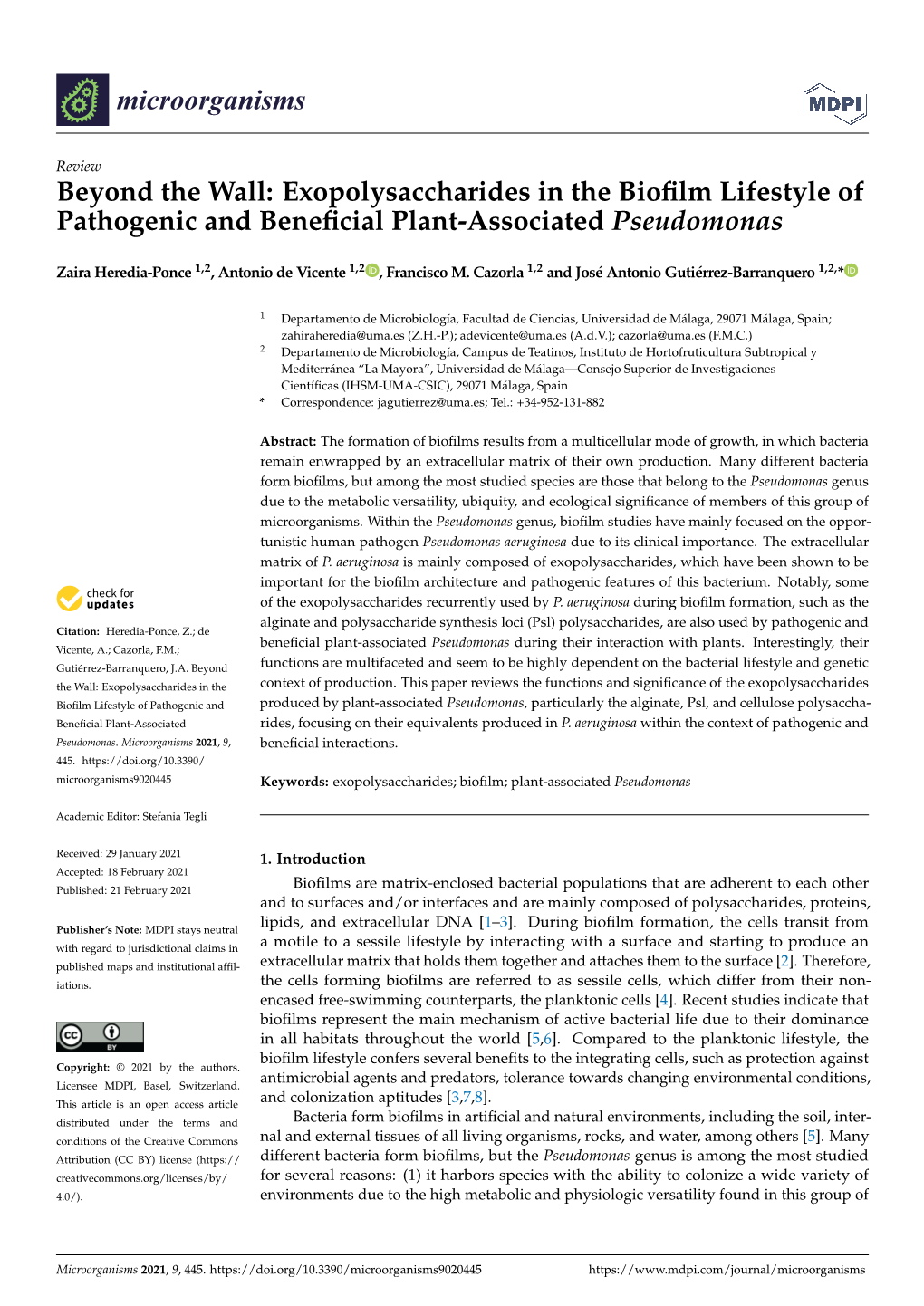 Exopolysaccharides in the Biofilm Lifestyle of Pathogenic And