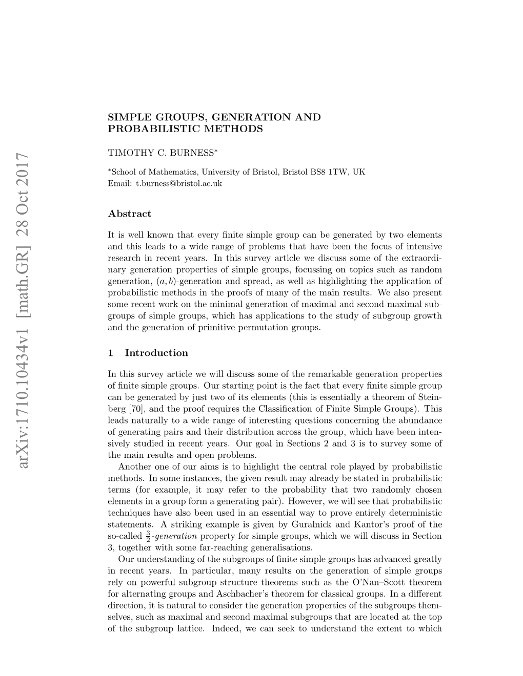 Arxiv:1710.10434V1 [Math.GR] 28 Oct 2017 Ftesbru Atc.Ide,W a Ekt Nesadth Understand to Seek Can We Indeed, Ar Lattice