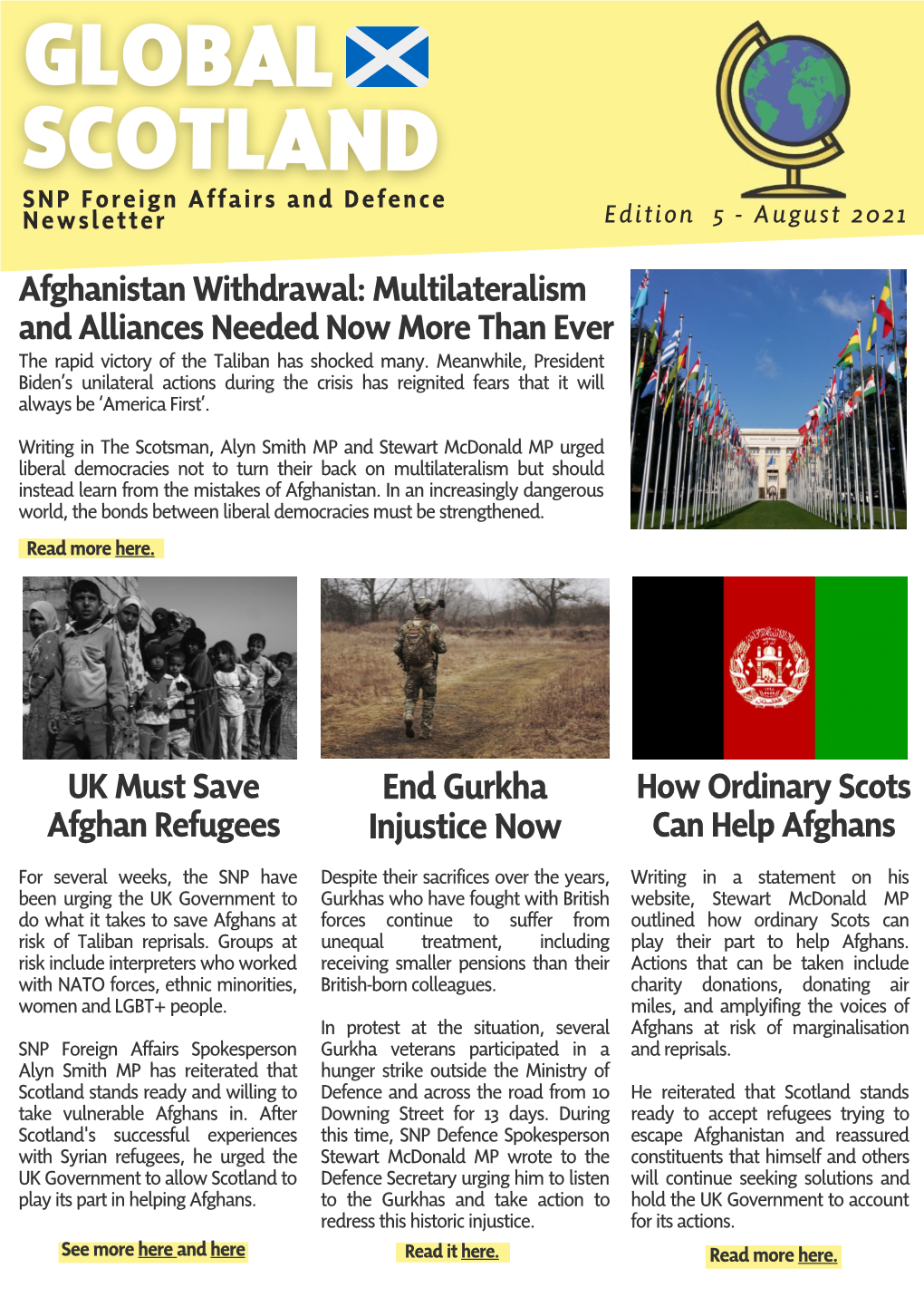 August 2021 SNP Foreign Affairs and Defence Newsletter