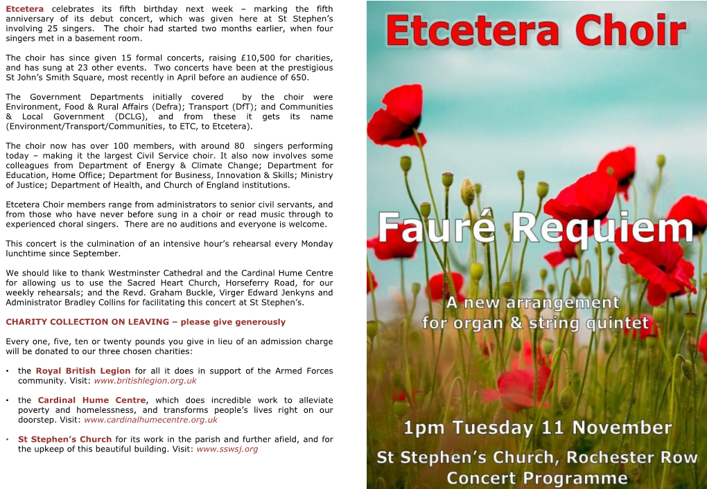 Fauré Requiem, with Organ and String Quintet