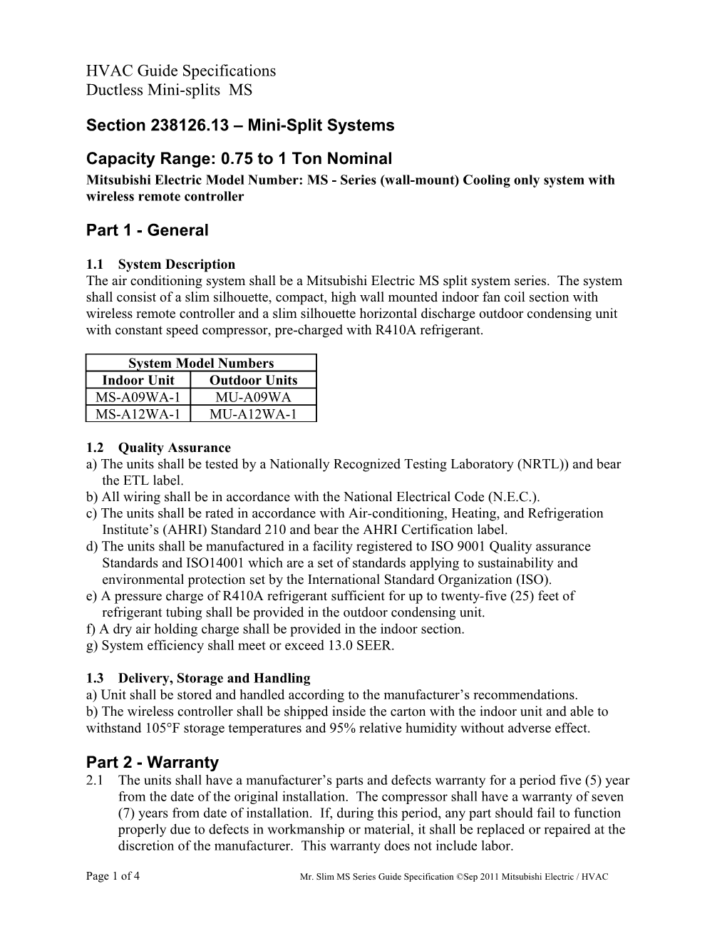 HVAC Guide Specifications s6