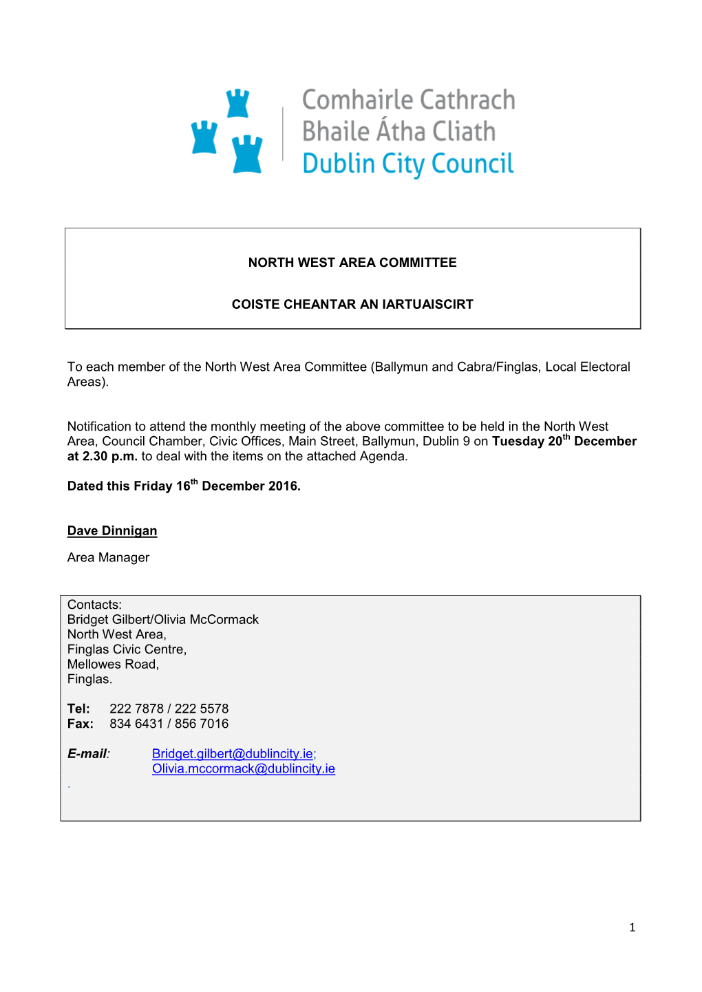 Ballymun and Cabra/Finglas, Local Electoral Areas)