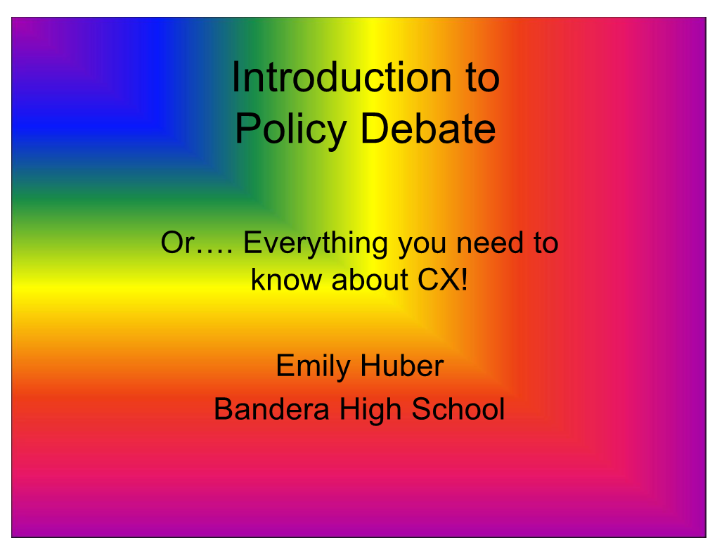 INTRODUCTION to CX- Huber