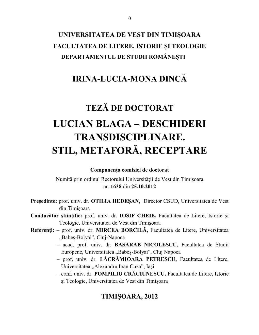 Lucian Blaga – Deschideri Transdisciplinare