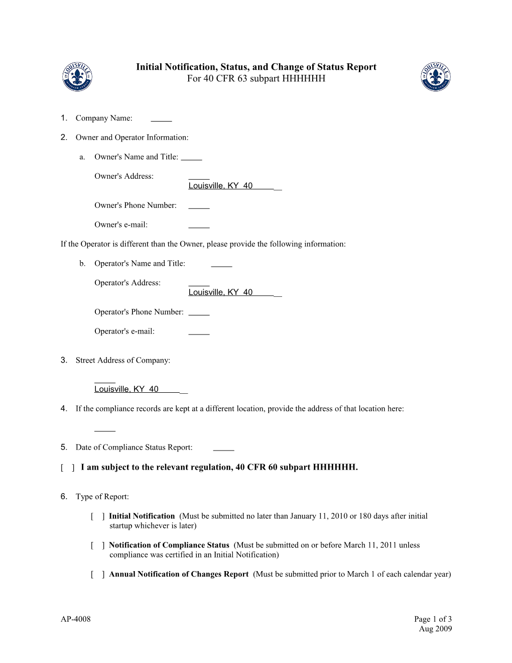 2. Owner and Operator Information