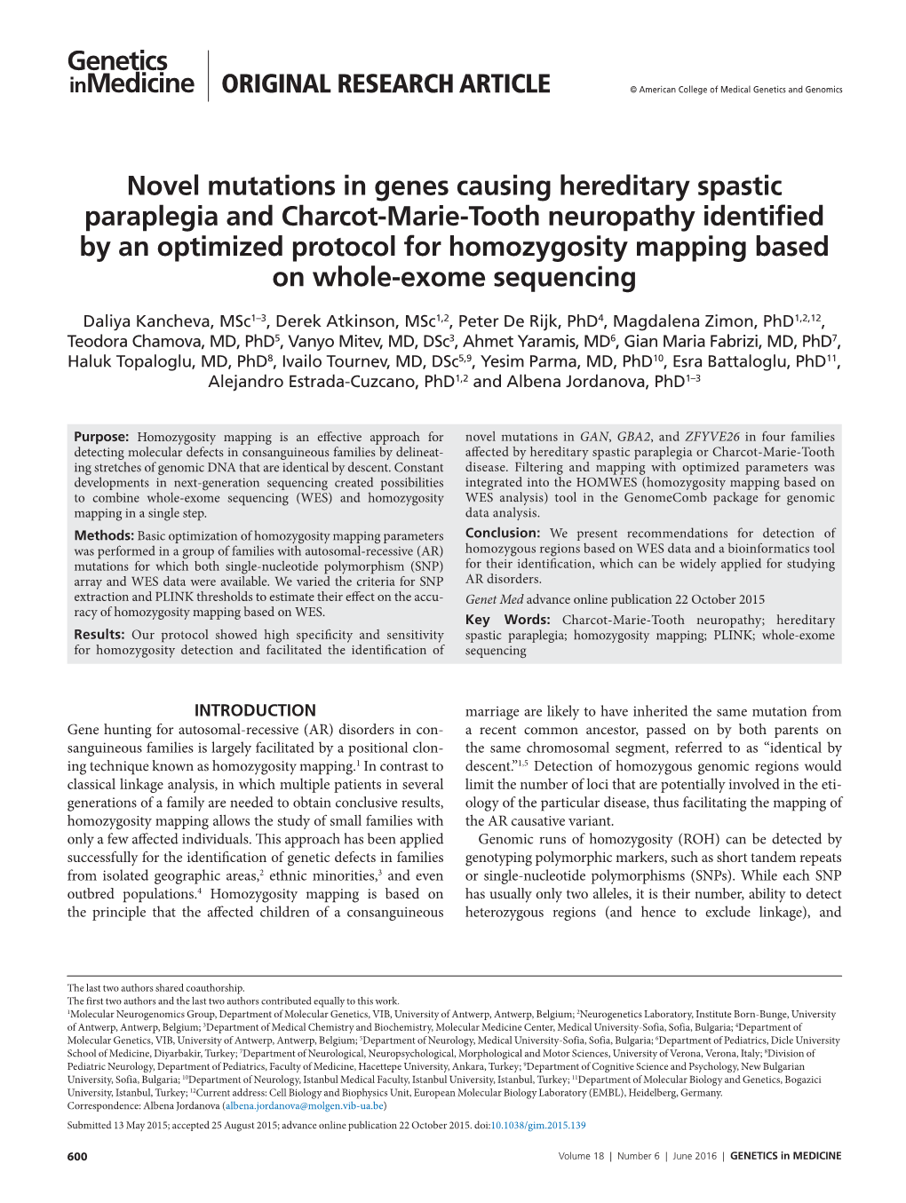 Novel Mutations in Genes Causing Hereditary Spastic