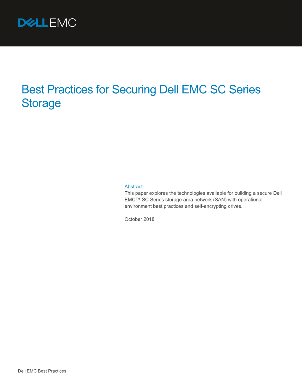 Best Practices for Securing Dell EMC SC Series Storage