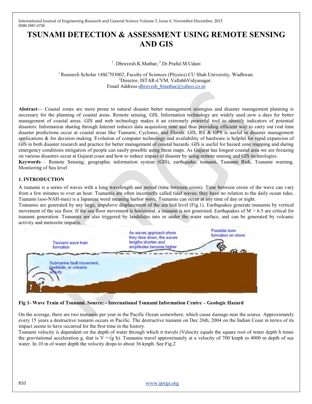 Tsunami Detection & Assessment Using Remote