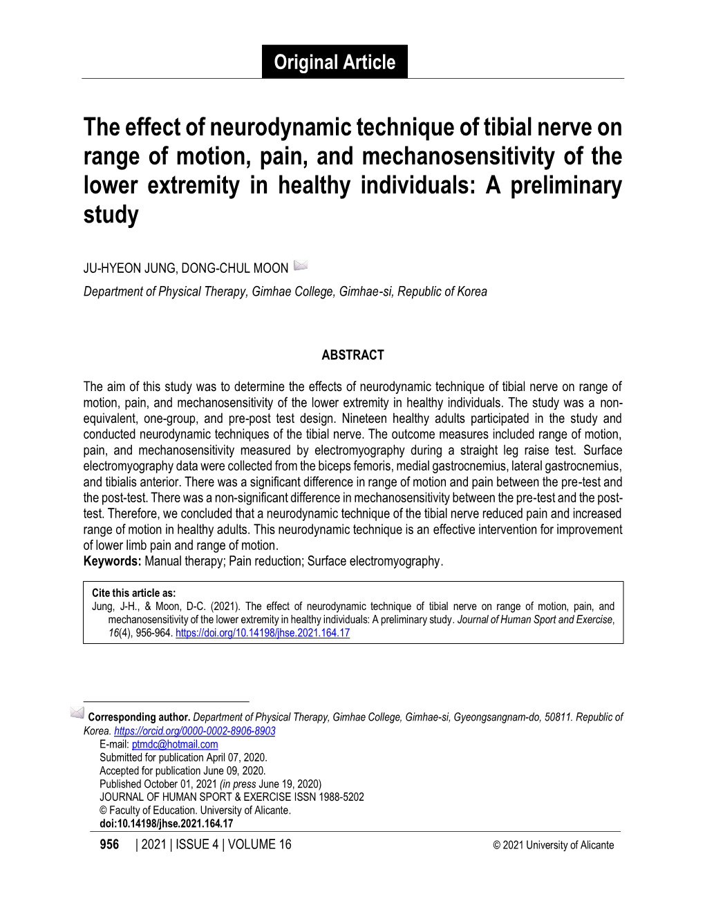 The Effect of Neurodynamic Technique of Tibial Nerve on Range of Motion, Pain, and Mechanosensitivity of the Lower Extremity In