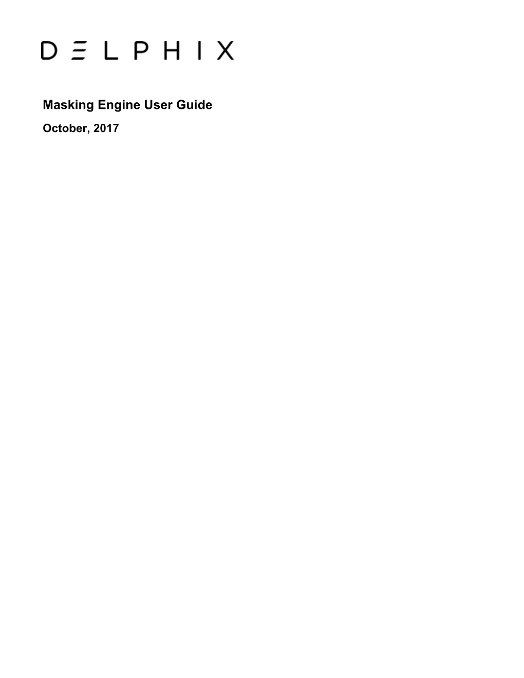 Masking Engine User Guide