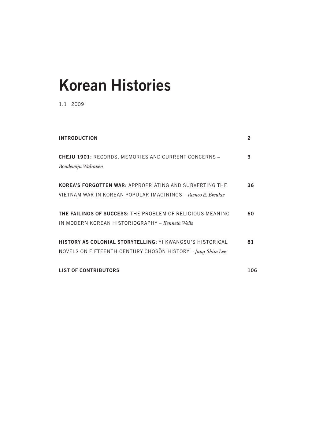 Korean Histories