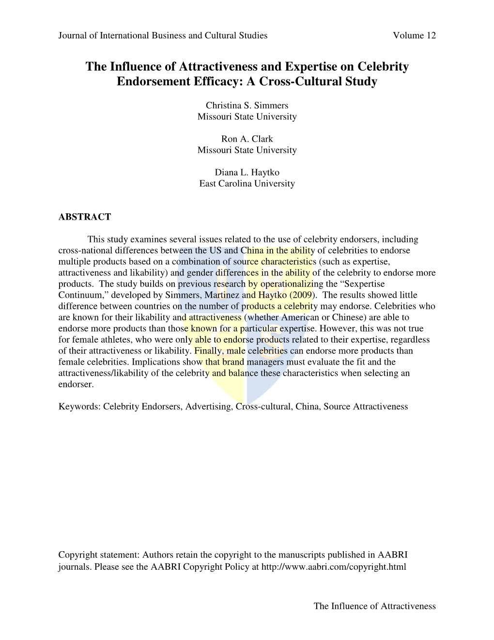 The Influence of Attractiveness and Expertise on Celebrity Endorsement Efficacy: a Cross-Cultural Study