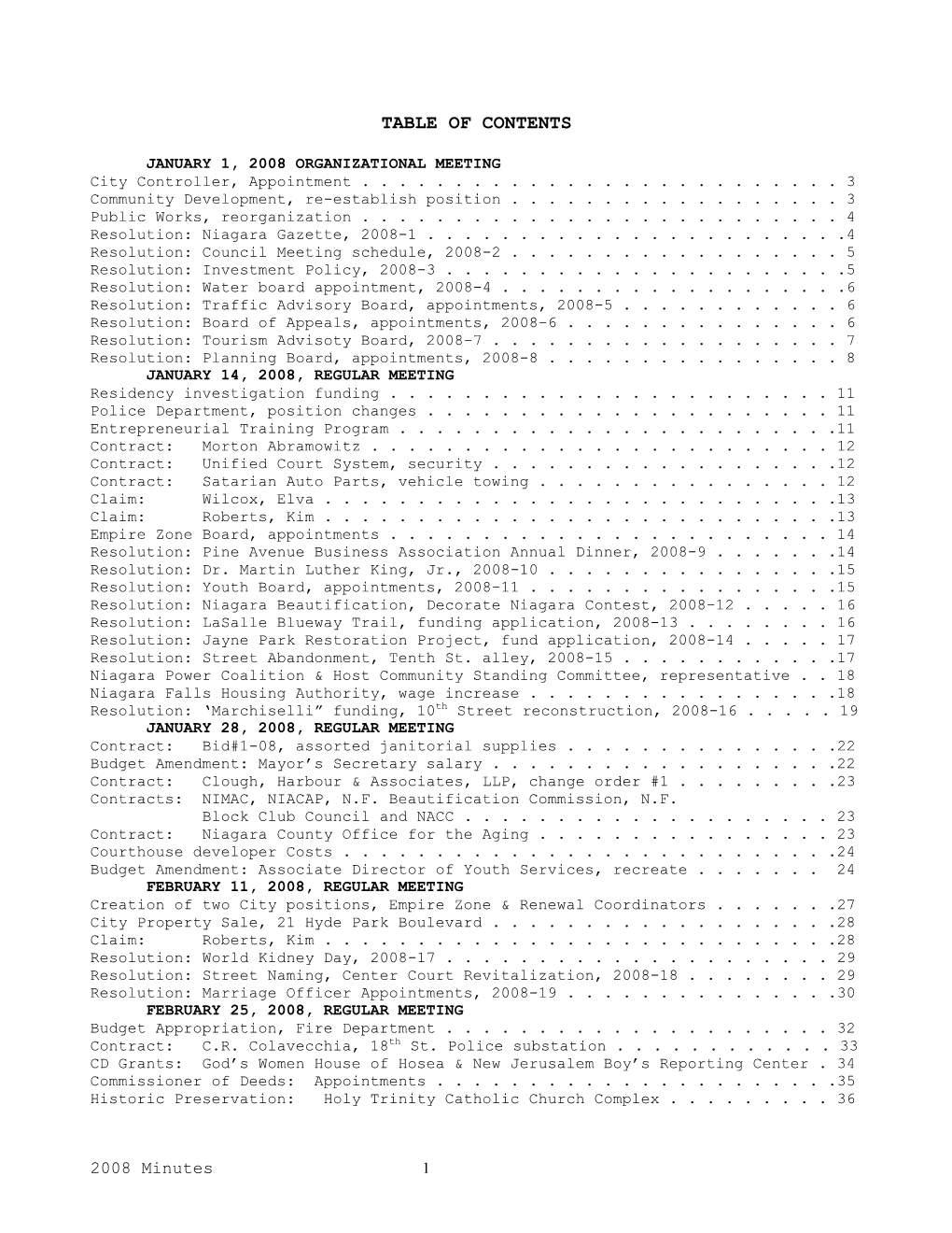 Table of Contents