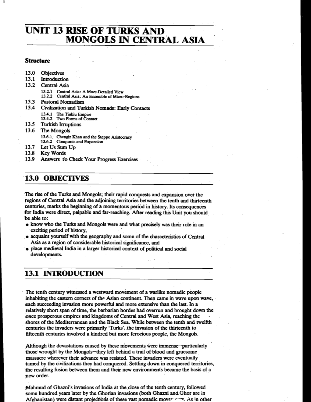 Unit 13 Rise of Turks and Mongols in Central Asia