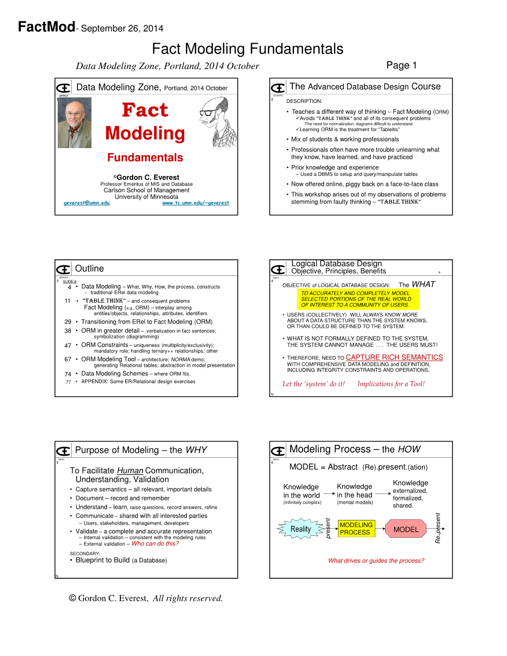 Modeling Fundamentals Data Modeling Zone, Portland, 2014 October Page 1