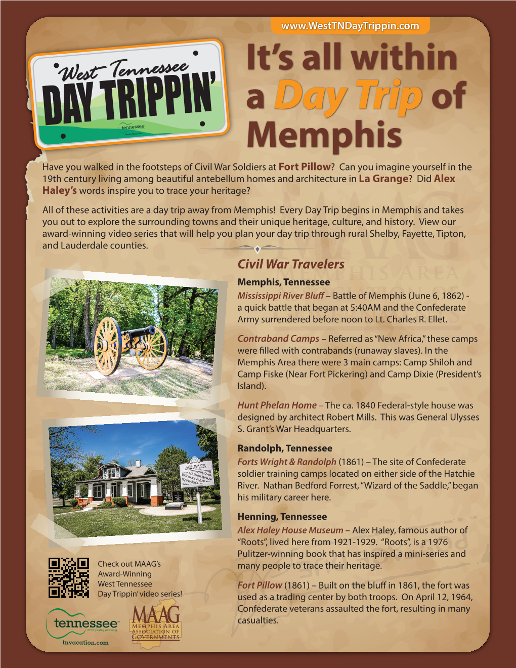 MAAG Day Trippin Itinerary 2014