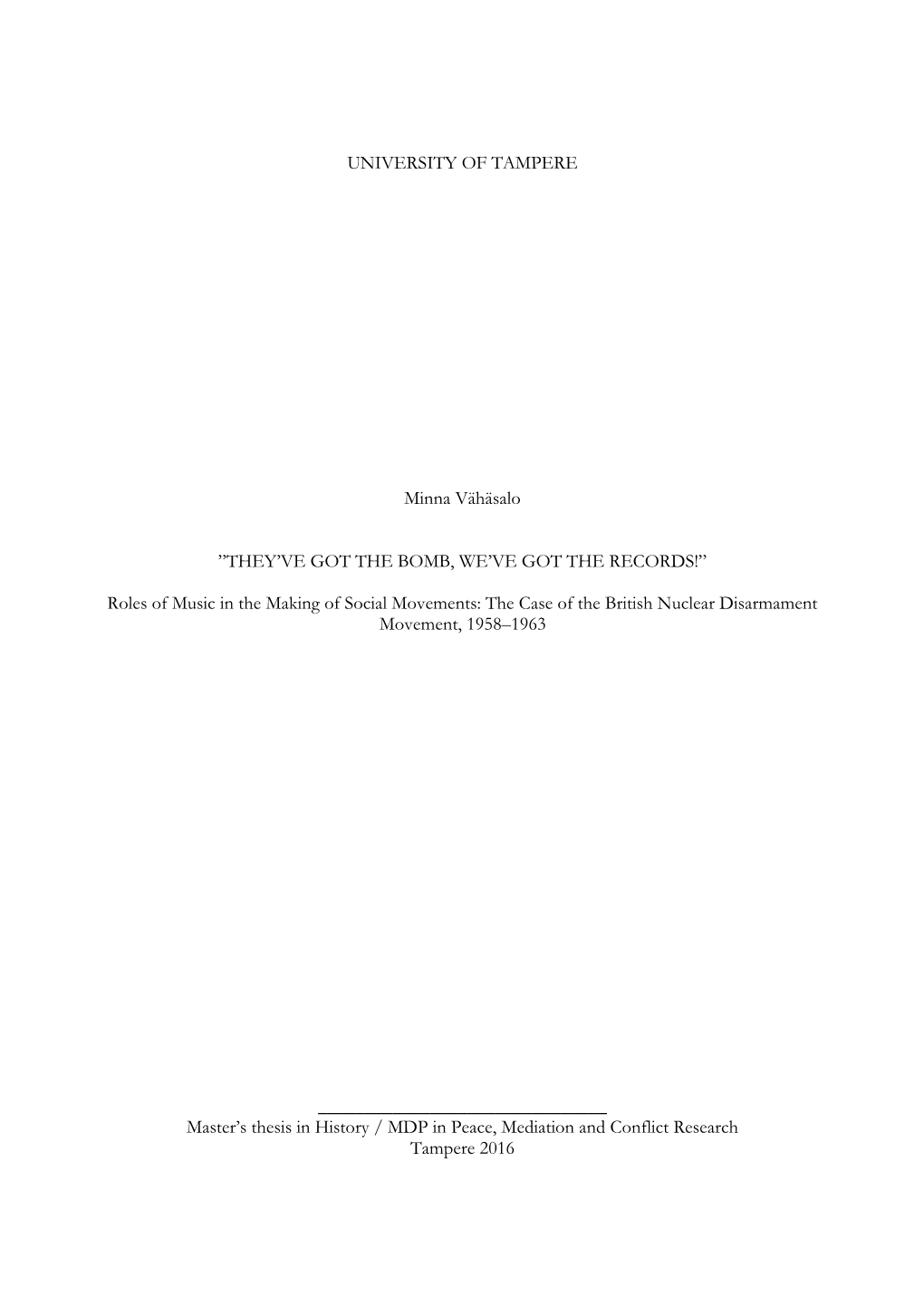 Roles of Music in the Making of Social Movements: the Case of the British Nuclear Disarmament Movement, 1958–1963