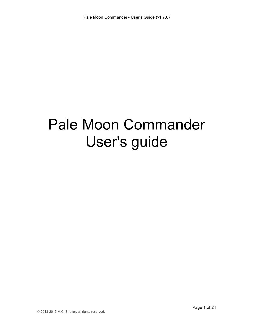 Pale Moon Commander User's Guide