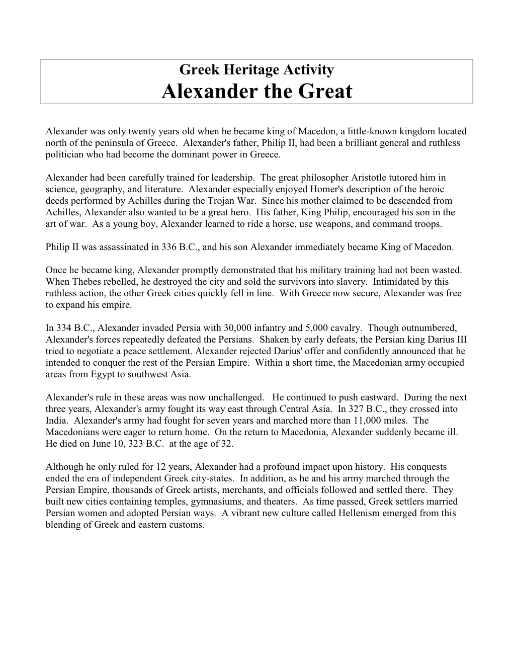 Alexander the Great