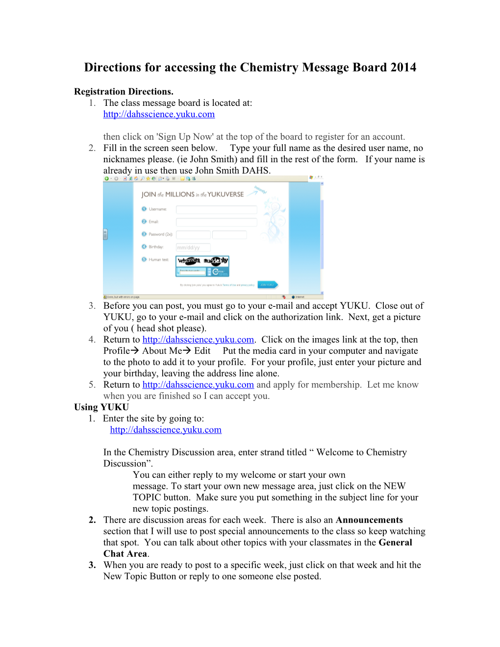 Directions for Accessing the Physics Message Board