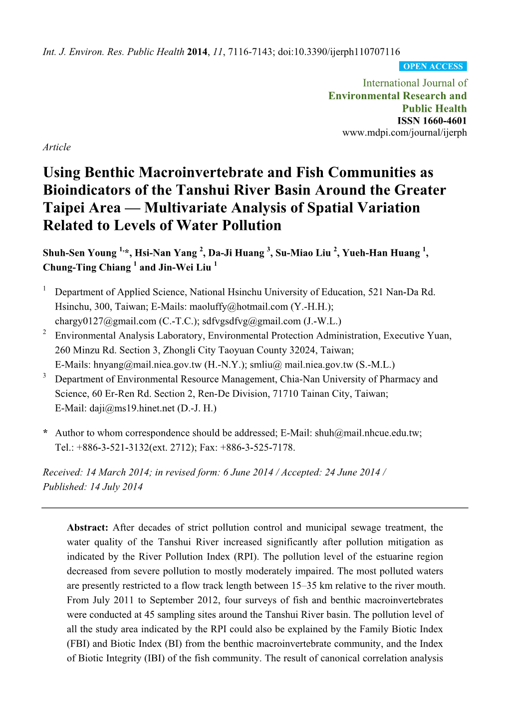 Using Benthic Macroinvertebrate and Fish Communities As Bioindicators