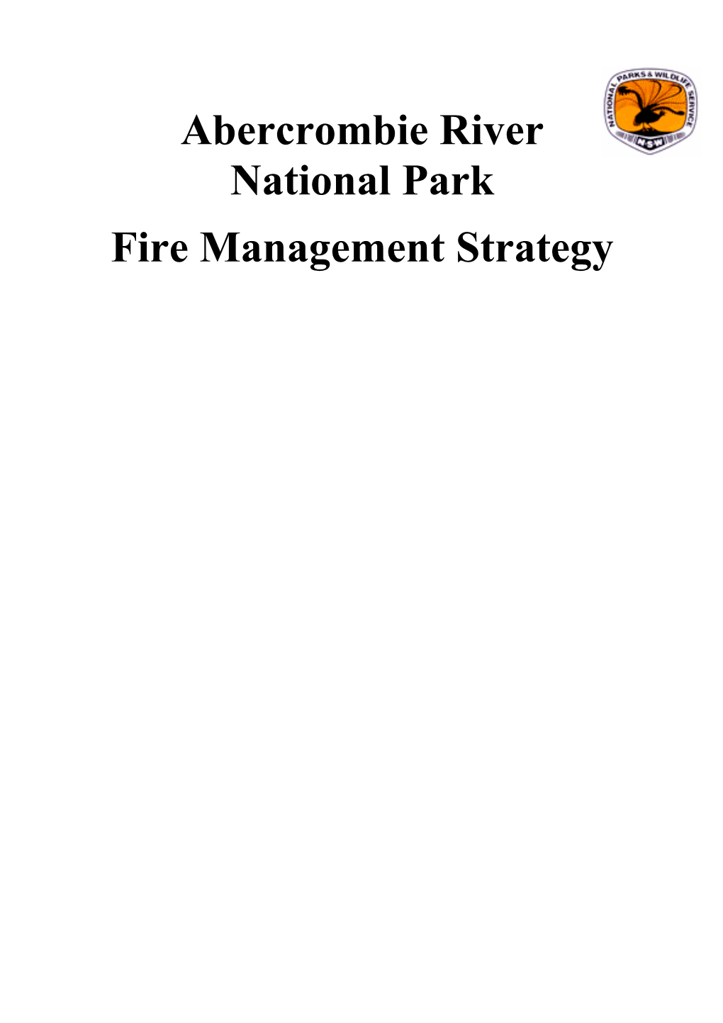 Abercrombie River National Park Fire Management Strategydownload