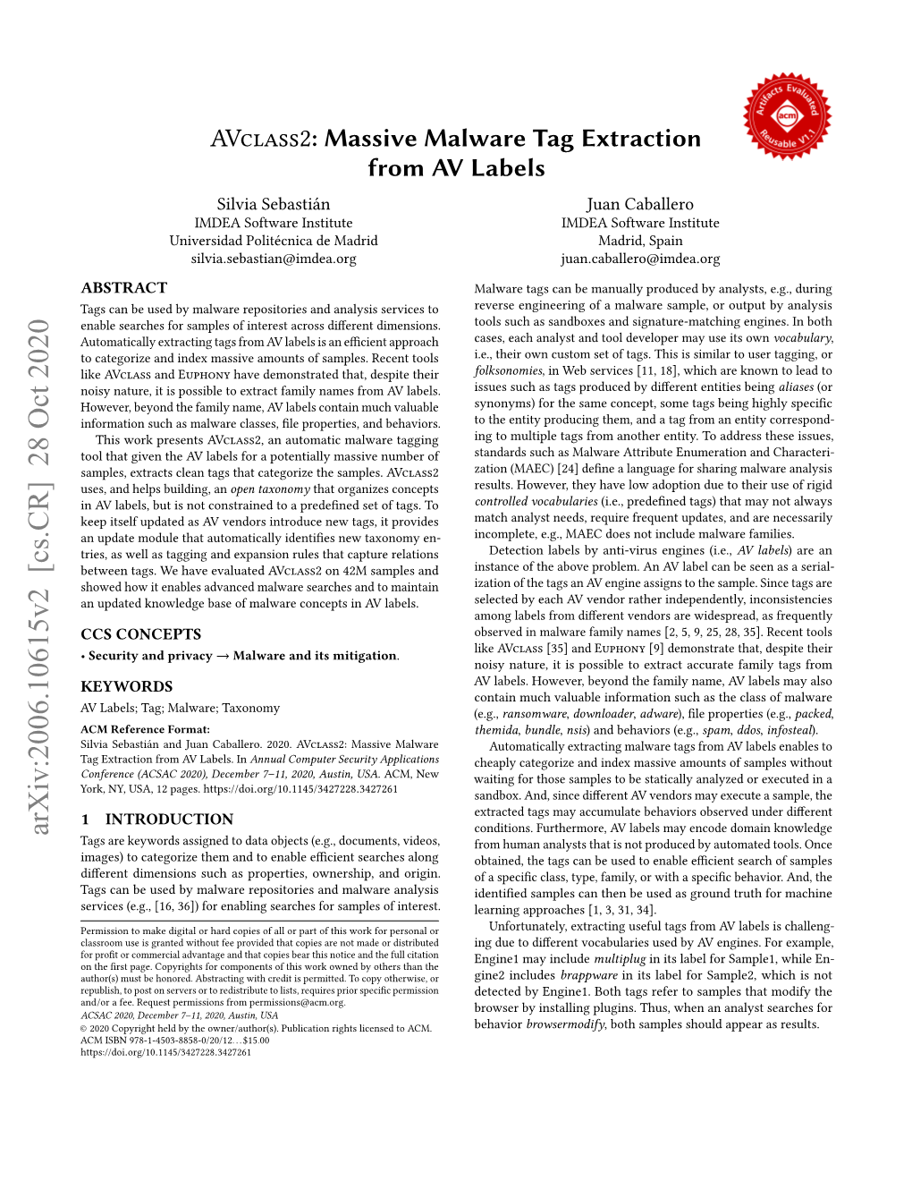 Avclass2: Massive Malware Tag Extraction from AV Labels