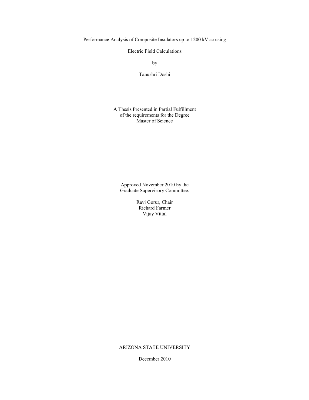 Performance Analysis of Composite Insulators up to 1200 Kv Ac Using