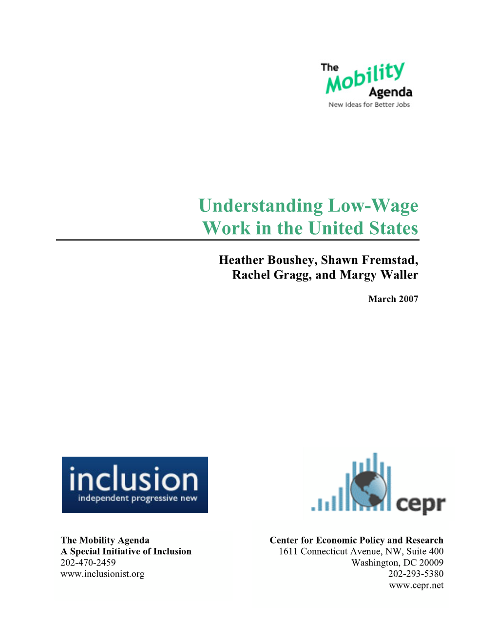 Understanding Low-Wage Work in the United States