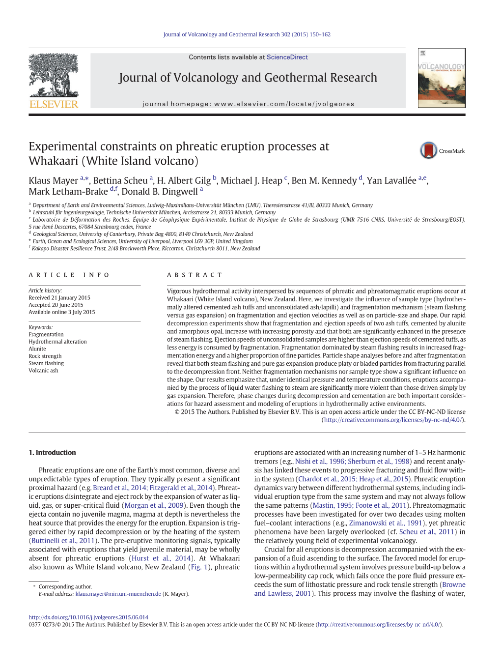 Experimental Constraints on Phreatic Eruption Processes at Whakaari (White Island Volcano)