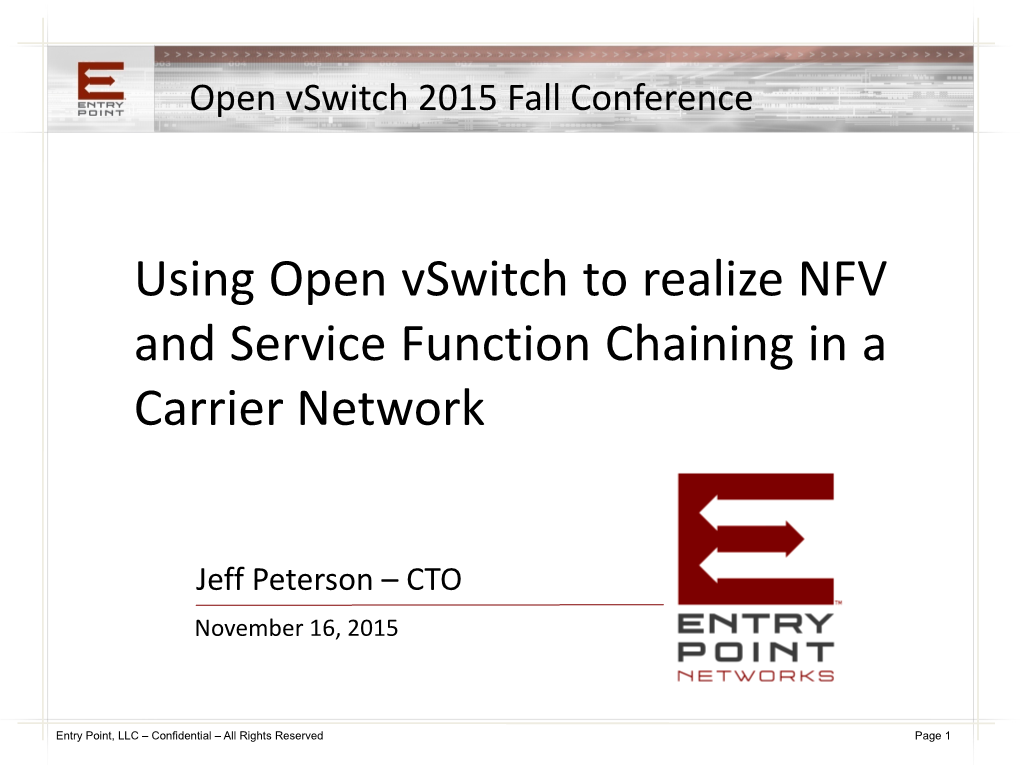 Using Open Vswitch to Realize NFV and Service Function Chaining in a Carrier Network