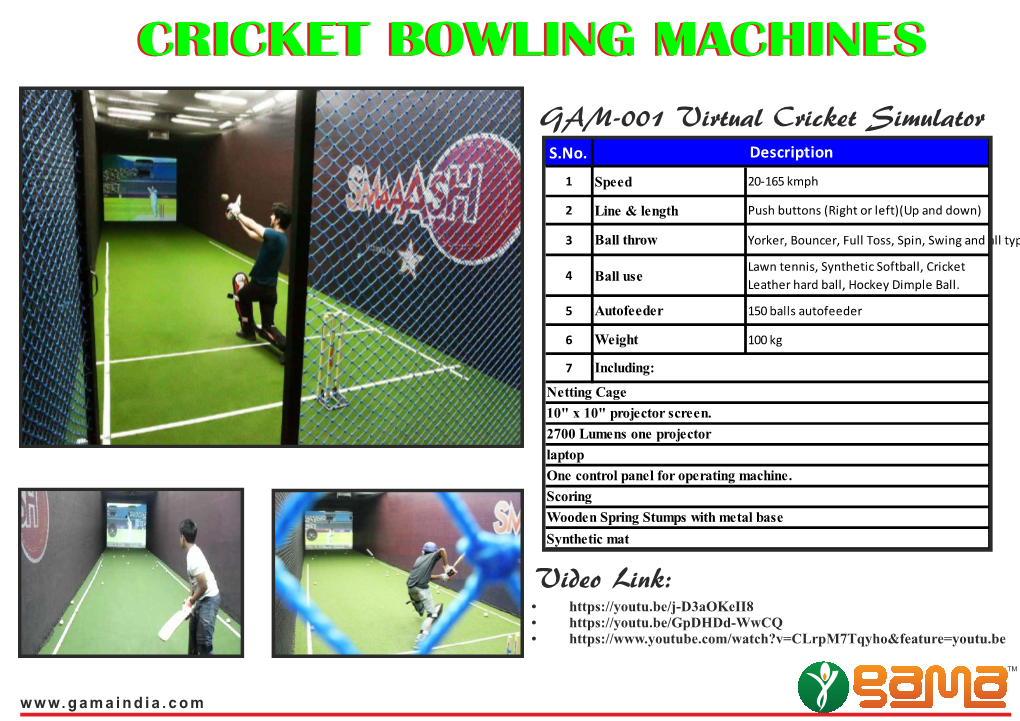 Cricket Bowling Machine S.No