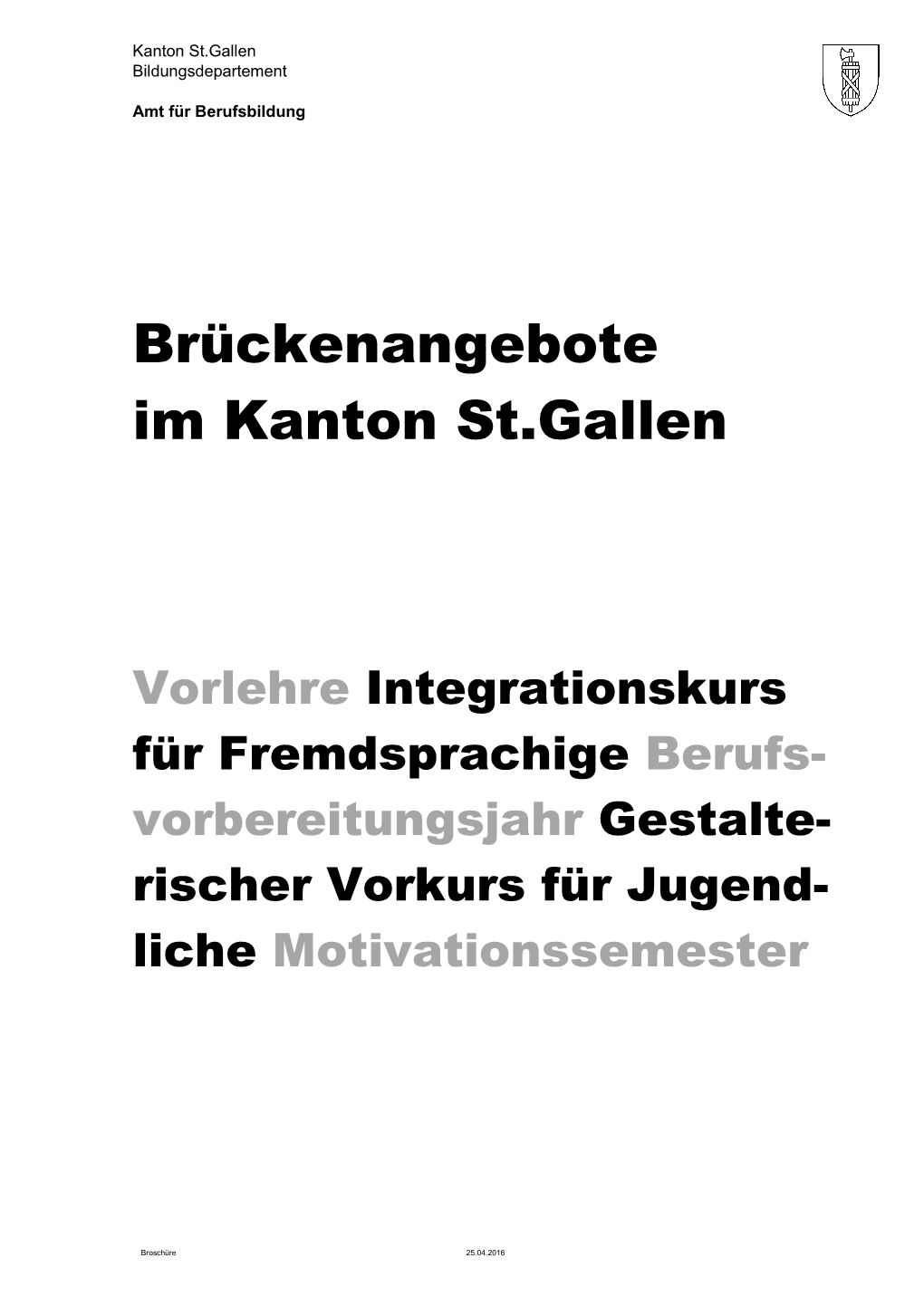 Brückenangebote Im Kanton St.Gallen