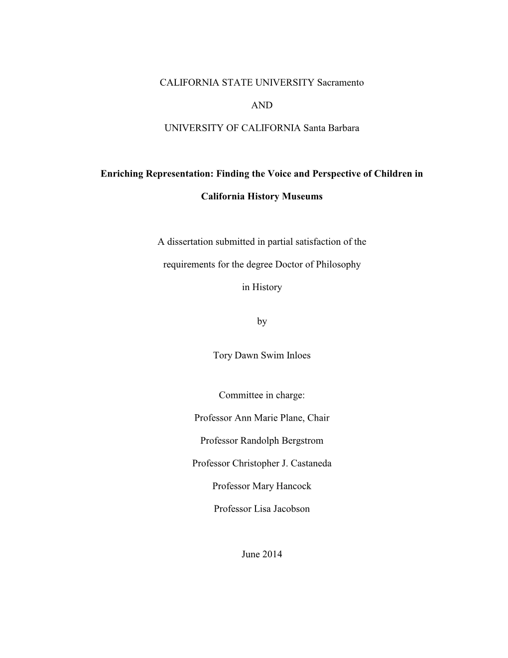 UC Santa Barbara Dissertation Template