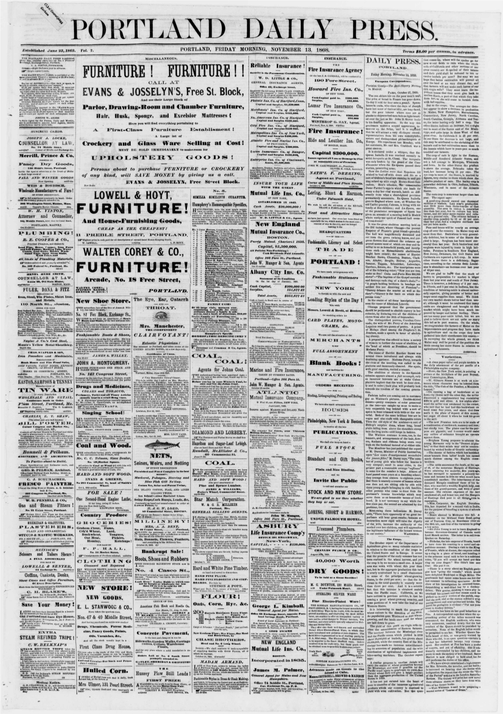 Portland Daily Press: November 13,1868