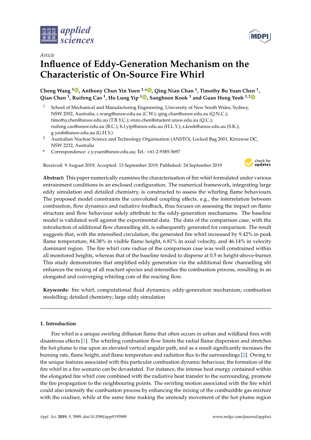 Influence of Eddy-Generation Mechanism on the Characteristic Of