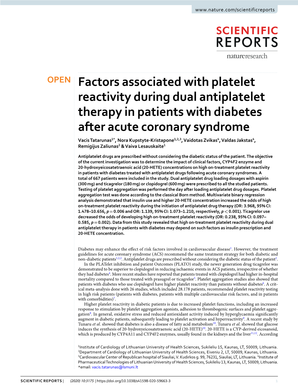 Factors Associated with Platelet Reactivity During Dual Antiplatelet