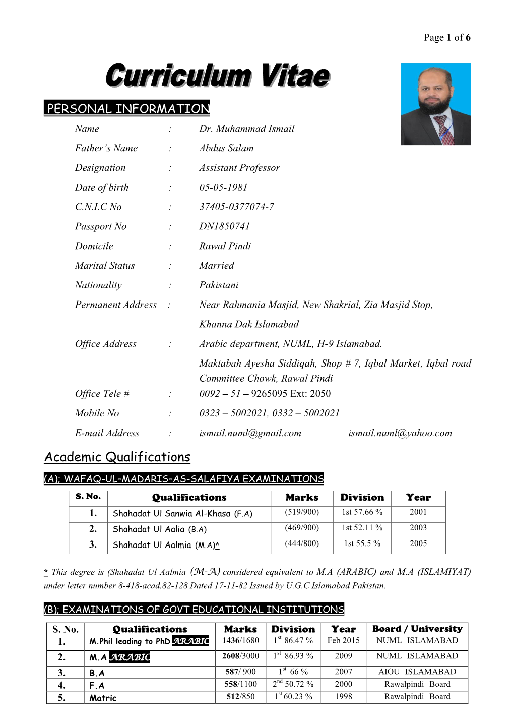 Curriculum Vitae