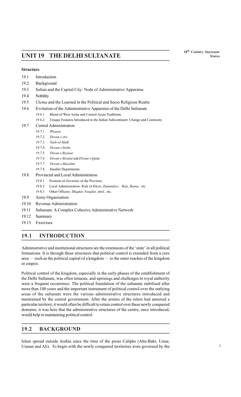 UNIT 19 the DELHI SULTANATE States