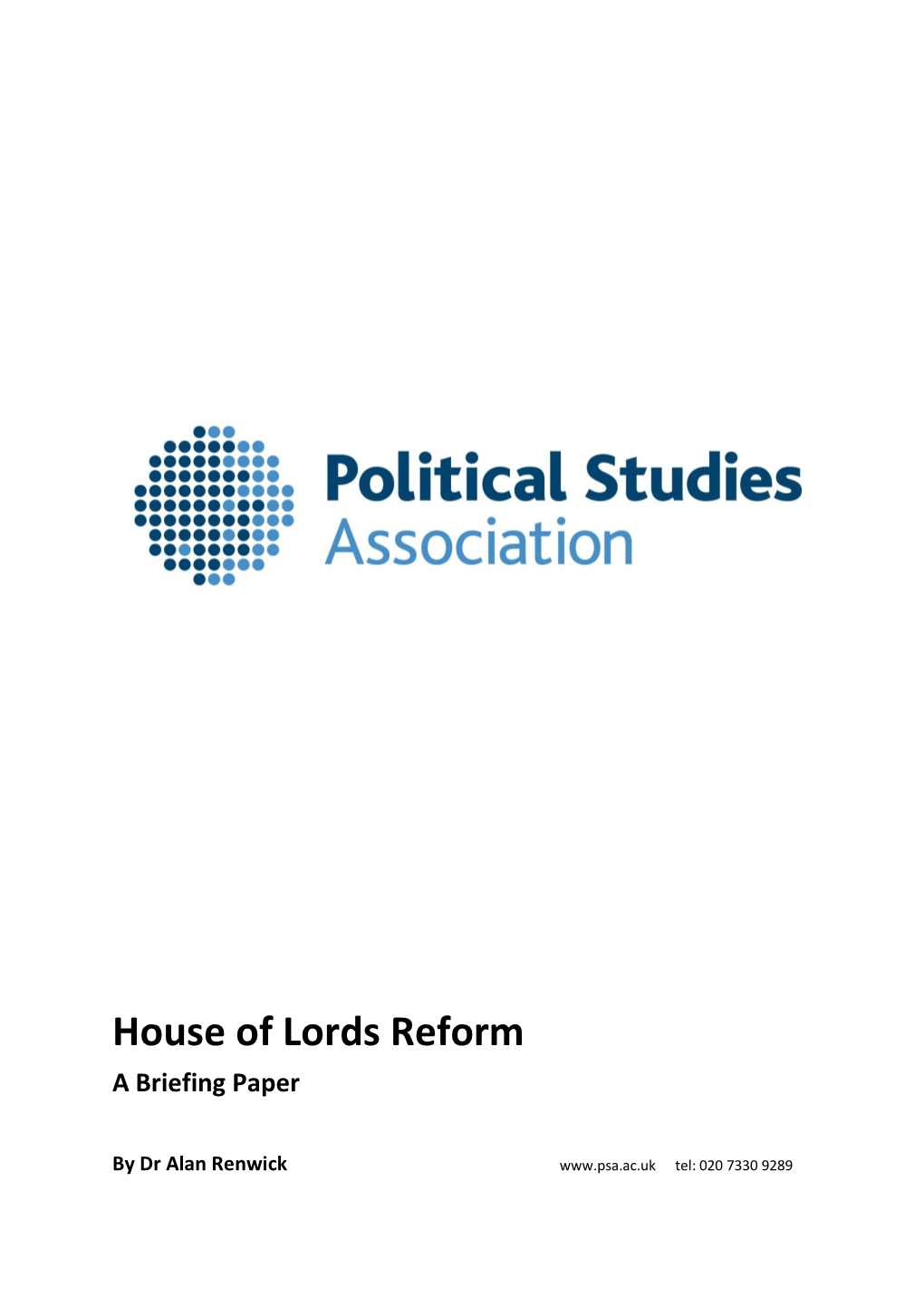 House of Lords Reform a Briefing Paper