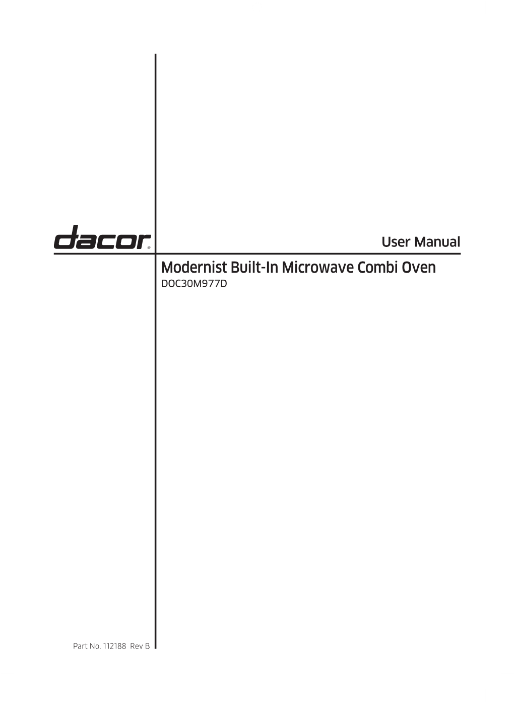 User Manual Modernist Built-In Microwave Combi Oven DOC30M977D