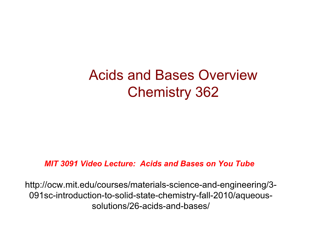 Acid-Base Concepts