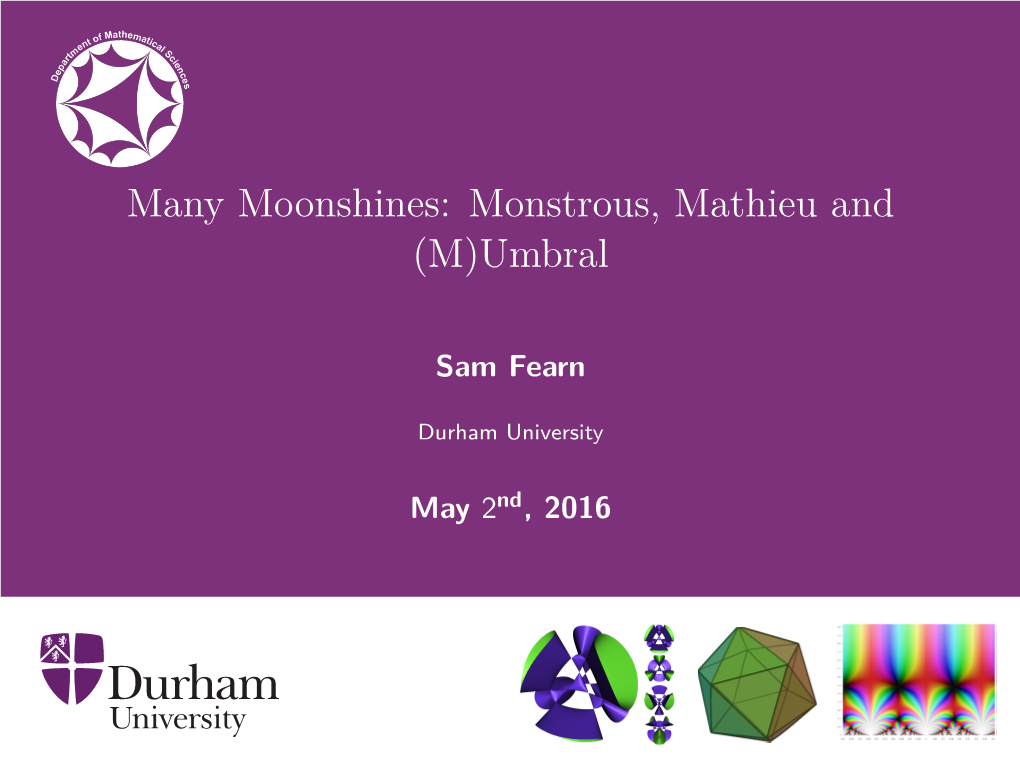 Many Moonshines: Monstrous, Mathieu and (M)Umbral