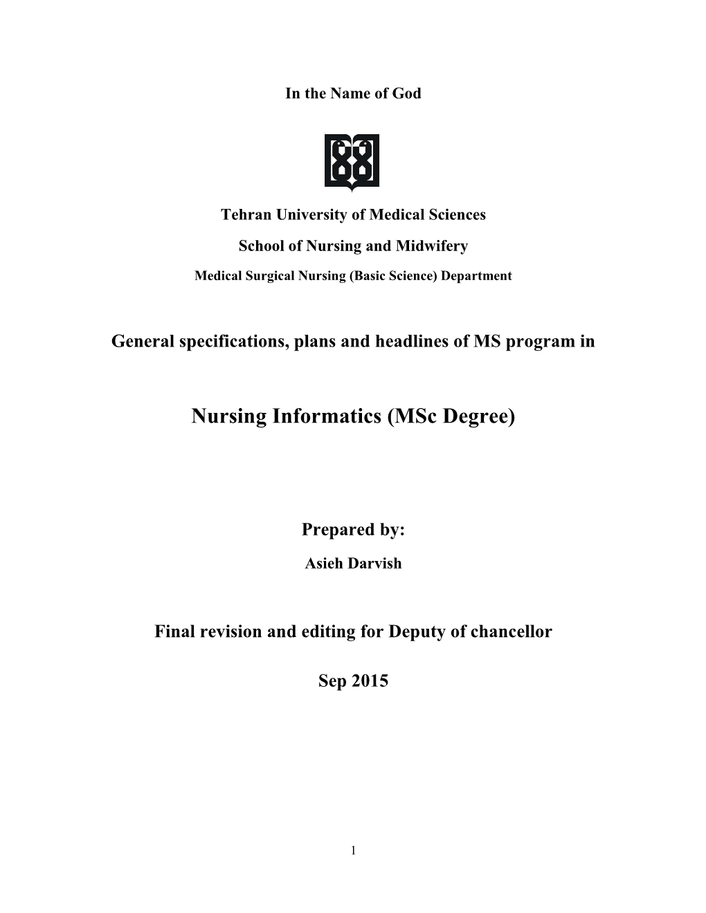 Nursing Informatics (Msc Degree)