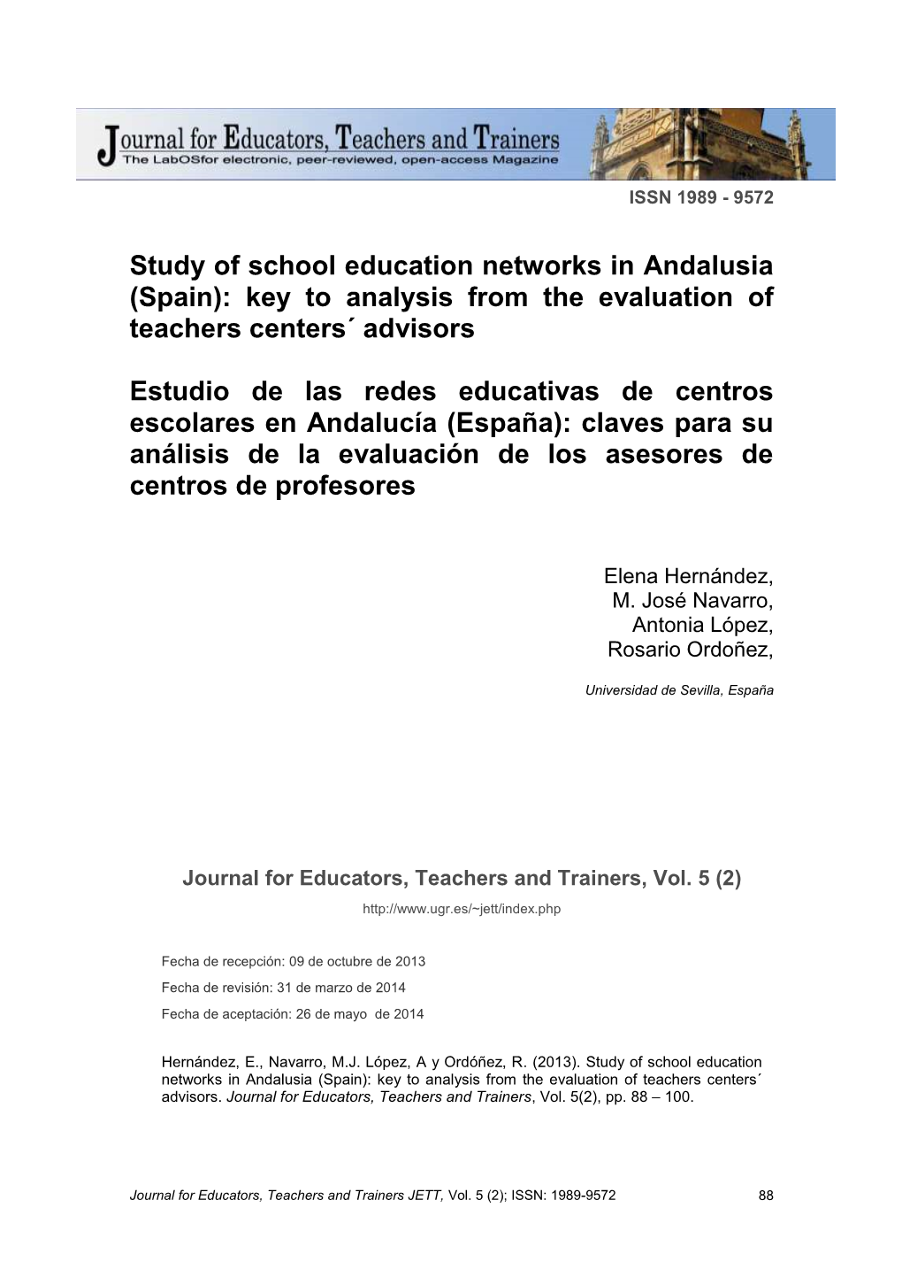 Key to Analysis from the Evaluation of Teachers Centers´ Advisors