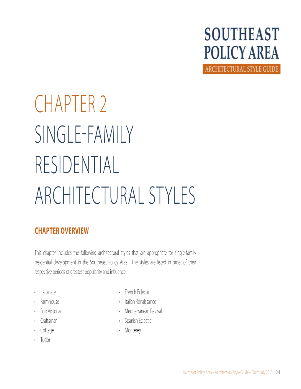 Chapter 2 Single-Family Residential Architectural Styles