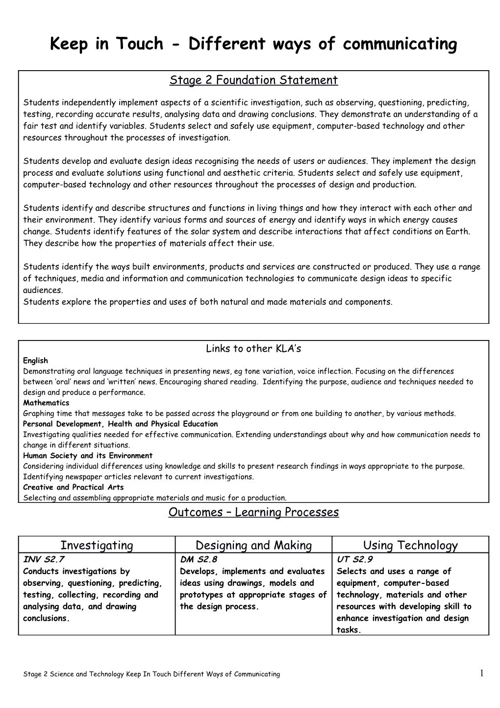 Stage 3 Science and Technology: a Change for the Better s2