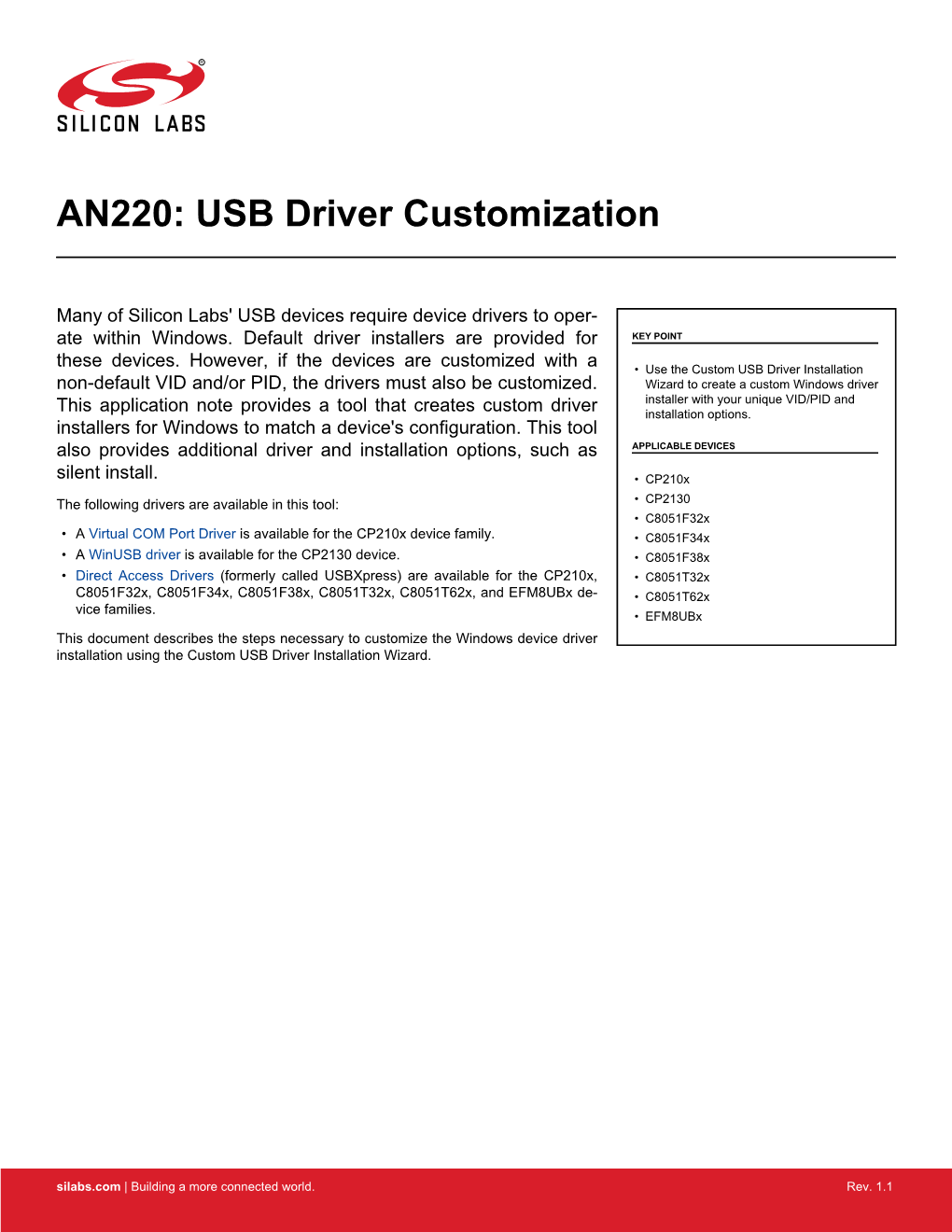 AN220: USB Driver Customization