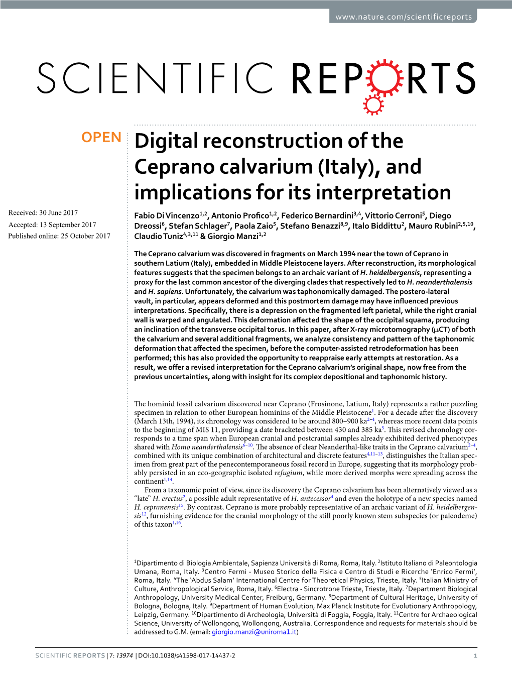 Digital Reconstruction of the Ceprano Calvarium (Italy), and Implications for Its Interpretation