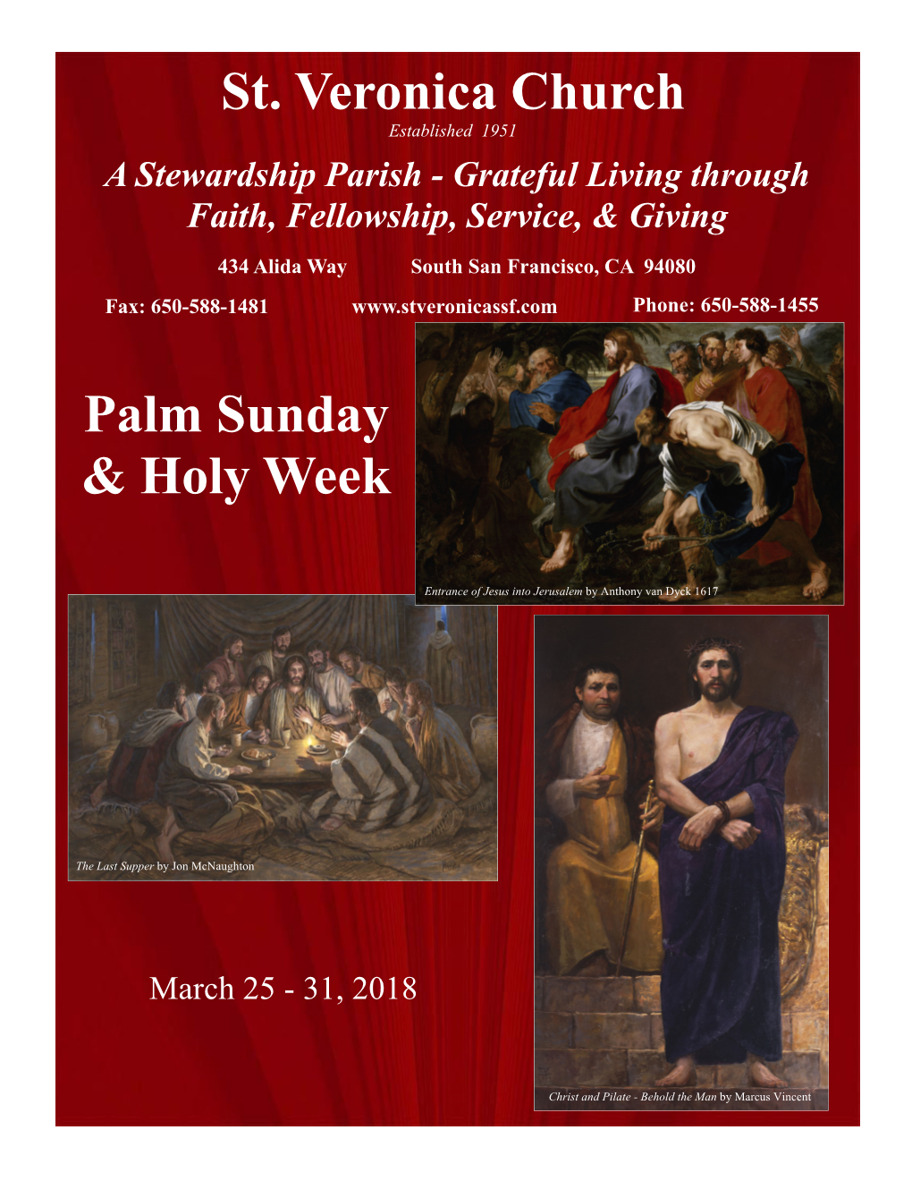 St. Veronica Church Palm Sunday & Holy Week